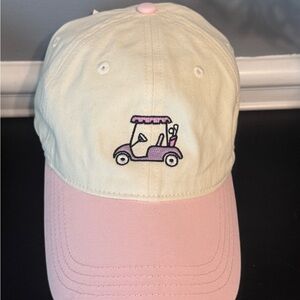 Two-Tone Pink and Cream Golf Cart Cap